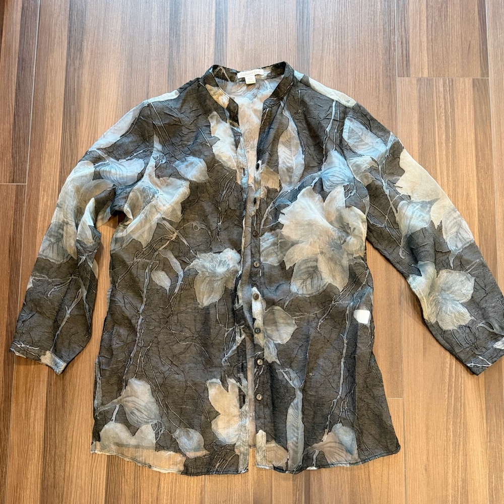 Coldwater Creek Sheer Floral Tunic